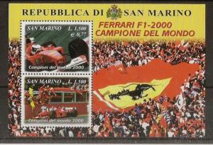 San Marino 2001 Ferrari + Schumacher Min.Sheet MS1805 MNH