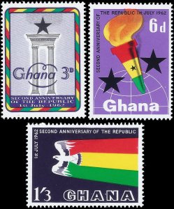 Ghana 1962 Sc 121-23 MNH