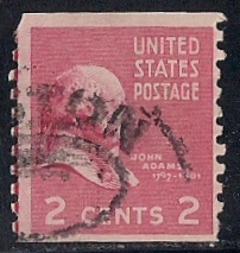 841 2 cent John Adams coil Stamp used AVG