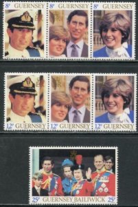 GUERNSEY - SC#224-226 Royal Wedding Prince Charles Lady Diana (1981) MNH