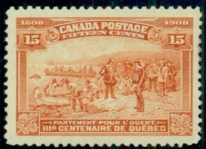 CANADA #102 15¢ red orange, og, NH, VF, Scott $550.00