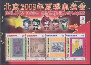 GRENADA Sc #3680a-d MNH S/S of 4 DIFF - BEIJING 2008 OLYMPIC GAMES