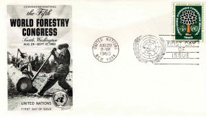 United Nations 1960 FDC Sc 82 World Forestry UN New York Fleetwood Cachet