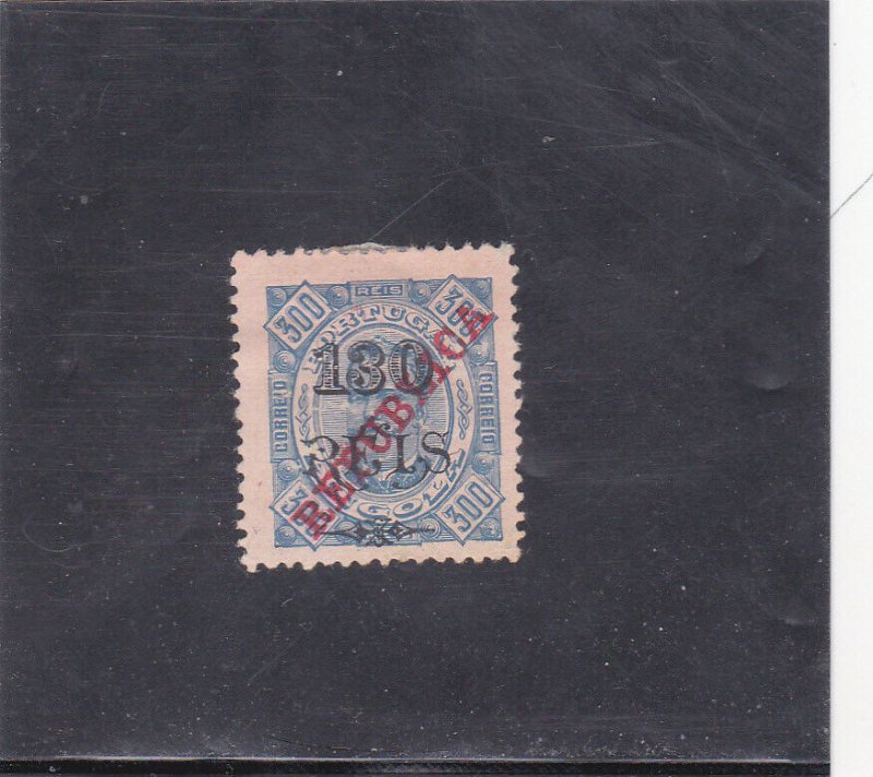 ANGOLA SURCHARGED STAMP 130 s/ 300 r.    (1915)   MH