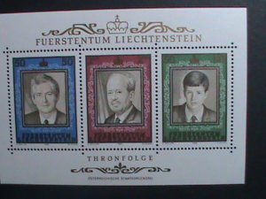 LIECHTENSTEIN-1988 SC#885-SUCCESSION TO THE THRONE S/S MNH VERY FINE