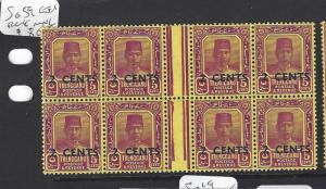 MALAYA TRENGGANU  (P0509B)      2C/5C SG 59 GUTTER BL OF 8  MNH