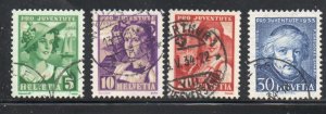 Switzerland Sc B65-68 1933 Pro Juventute Girls stamp set used