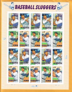 4080-83 - .39 Baseball Sluggers mnh vf. Full Sheet