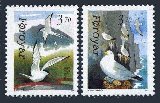 Faroe 224-225,MNH.Michel 221-222.Birds 1991. Rissa Tridacttyla,Sterna paradisaea