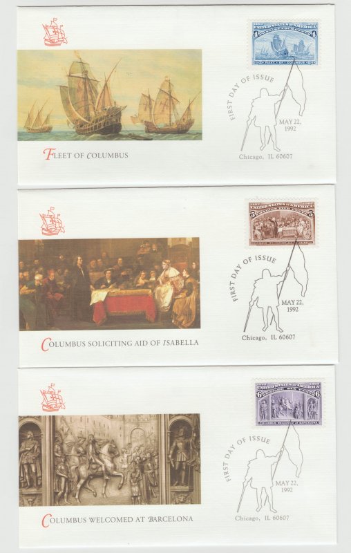 FDC Set 16 First Day Covers # 2624 a-d - 2629 a Voyages of Columbus Fleetwood