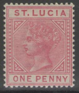 ST.LUCIA SG32 1883 1d CARMINE-ROSE DIE I MTD MINT