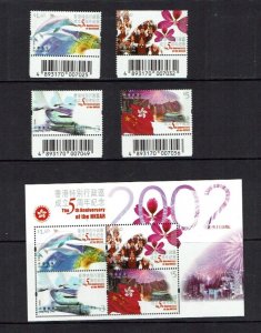 Hong Kong: 2002 5th Anniversary of Hong Kong Status as SAR. MNH set + M/S