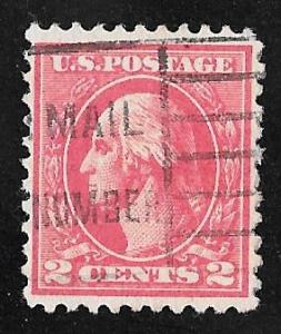 528B 2 cents SUPER LOGO Washington Carmine ty 6 Stamp used EGRADED F-VF 72