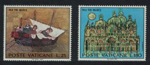 Vatican UNESCO Save Venice Campaign 2v Def 1972 Def SG#574+579