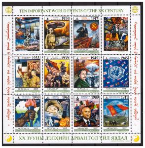 MONGOLIA 2001 Events of 20th century miniature sheet  MNH