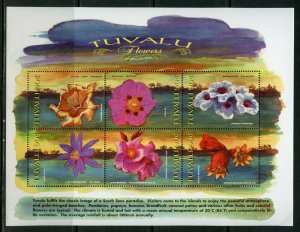 TUVALU  FLOWERS SHEET II  OF SIX  MINT NH
