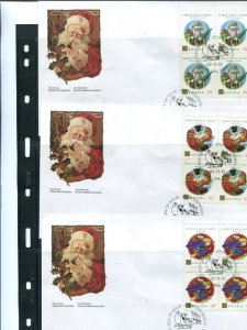 Canada  1992 X-mas  Plate Blocks on 3 unaddressed  FDC  - Lakeshore Philatelics