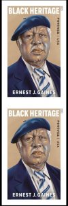 US Black Heritage Ernest J Gaines NDC/Imperf Vert Pair 2 stamps Ships 30 Jan 23