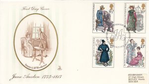 Great Britain 1975 FDC Sc #754-#757 Jane Austen Steventon Hants