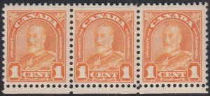 Canada 1930 MNH Scott #162i, 162 Strip of 3 with re-entry on right ´1´ on c...