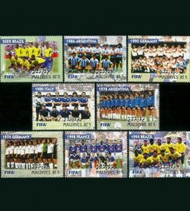 Maldives 2004 - Fifa World Cup Football - Set of 8 Stamps - Scott #2765-72 - MNH