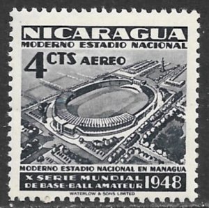 NICARAGUA 1949 4c STADIUM Sports Airmail Issue Sc C299 MH