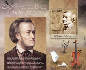 St Thomas - Richard Wagner, Composer - Stamp Souvenir Sheet ST13119b