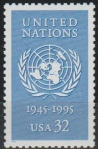 #2974, Single.  United Nations  MNH.  (32 cent)