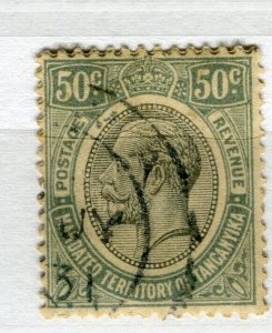 TANGANYIKA; 1927 early GV portrait issue fine used Shade of 50c. value