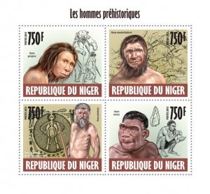 NIGER - 2013 - Prehistoric Humans - Perf 4v Sheet - Mint Never Hinged