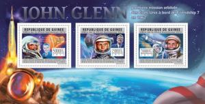 GUINEA 2012 SHEET JOHN GLENN ASTRONAUTS COSMONAUTS SPACE