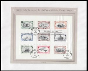 UNITED STATES USA-  1998 RE-ISSUE OF 1898 TRANS-MISSISSIPPI - 2-SHEETS - FDI