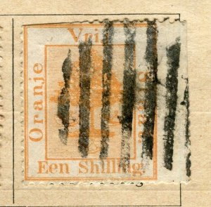 ORANGE FREE STATE; 1868 early classic QV issue fine used 1s. value Wing Margin