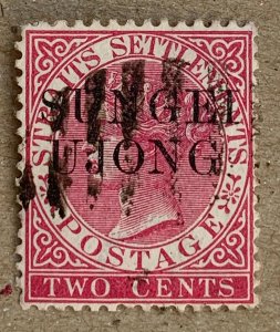 Sungei Ujong 1885 2c bright rose.  Scott 26A, CV $17.00. SG 43