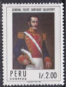 1987 Peru Scott 915 General Filipe Santiago Salaverry MNH