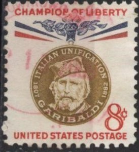 US 1169 (used) 8¢ Champions of Liberty: Garibaldi (1960)