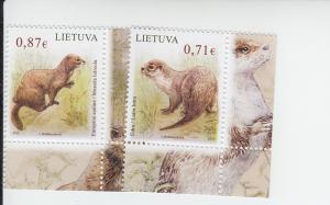 2015 Lithuania Red Book Mammals (2) (Scott 1045-46) MNH