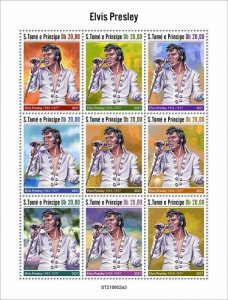 Sao Tome & Principe 2021 MNH Elvis Presley Stamps Music Celebrities 9v M/S III