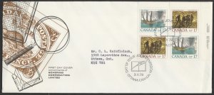 1979 #817-818 Canadian Authors FDC Plate Block Schering GP Cachet