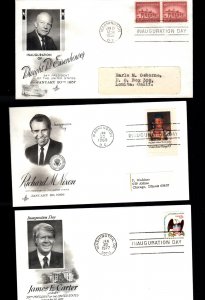 US 6 used inauguration covers cat $90.00