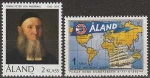 EDSROOM-17223 Finland-Aland Islands 62-63 MNH 1992 Complete Map & Ship