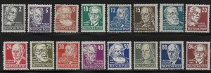 Germany - Soviet Zone Personalities - Mi212-227 - F-VF - (NH)