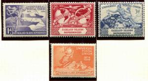 Falkland Islands SC# 1L14-7  SG# G21-4 UPU Anniv. set MVLH