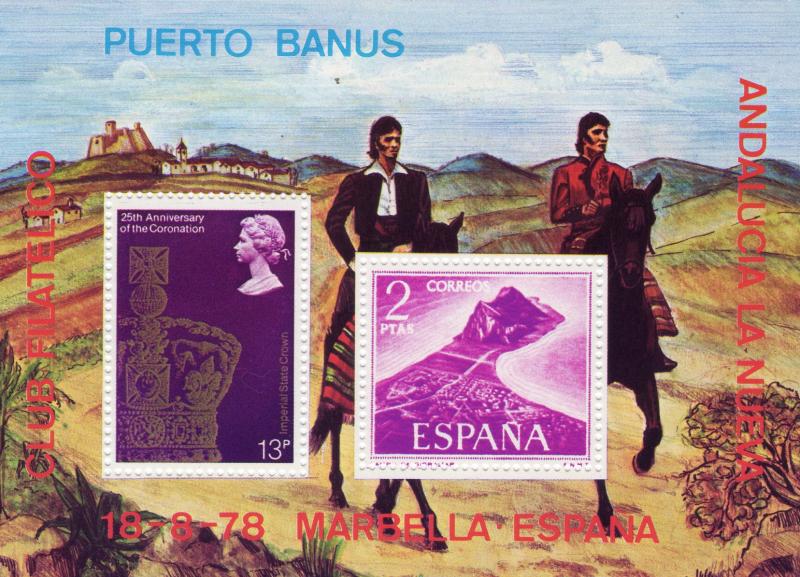 Spain 1978 Puerto Banus El Curro Jimenez/25th.Ann.Coronation/Gibraltar S/S MNH