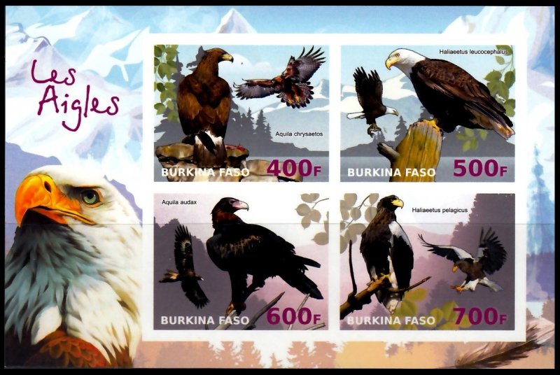 BURKINA FASO BIRDS EAGLES OISEAUX VOGEL UCCELLO AVES IMPERFORATED