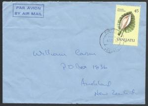 VANUATU 1990 airmail cover to NZ, 45v rate, Port Vila cds..................49676