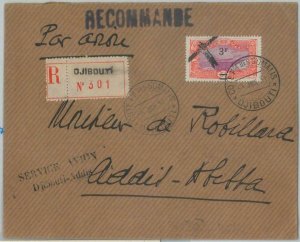 74184 - DJIBOUTI Somalis - Postal History - AIRMAIL First Flight COVER # 4  1931