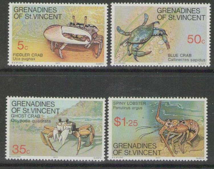 GRENADINES OF ST.VINCENT SG96/9 1977 CRUSTACEANS MNH