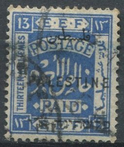 Palestine (British Mandate) Sc#24 Used, 10p lt ultra, First Jerusalem Overpri...