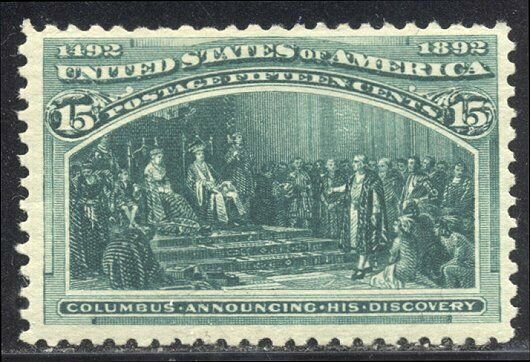 U.S. #238 Mint NH BEAUTY w/ Cert - 1893 15c Columbian